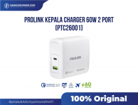 PROLINK Kepala Charger 60W 2 Port QC 3.0 PD for laptop iphone PTC26001