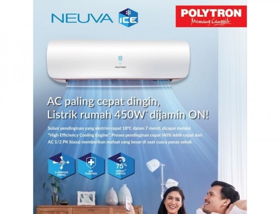 Polytron PAC-5VXM AC Split 1/2 PK Low Watt Neuva Ice R410a - Putih