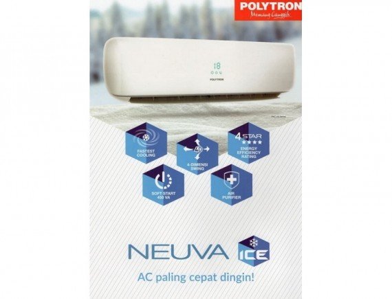 Polytron PAC-18VXM AC Split 2 PK Low Watt Neuva Ice R410a - Putih