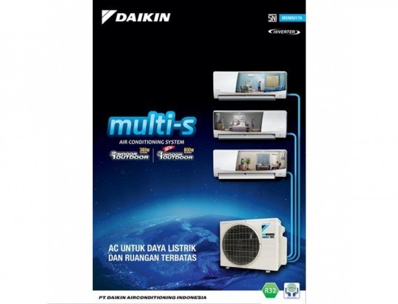 Daikin AC Multi S 3 Koneksi MKC50RVM4 (1/2PK + 1/2PK + 1,5PK) Inverter Putih