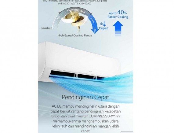 LG E06SV3 AC Split 1/2 PK Inverter Putih