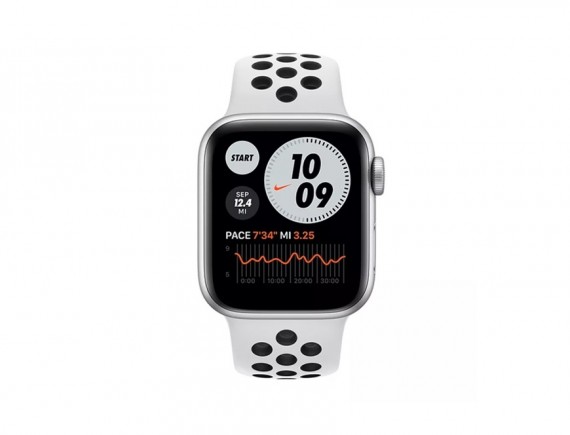 Apple Watch SE Nike - MYYH2ID/A GPS, 44mm Silver Aluminium Case with Pure Platinum/Black Nike Sport Band - Regular