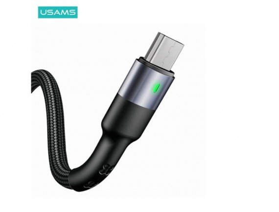 USAMS - U26 KABEL DATA MICRO FAST CHARGE 2A & LED INDIKATOR - Hitam 