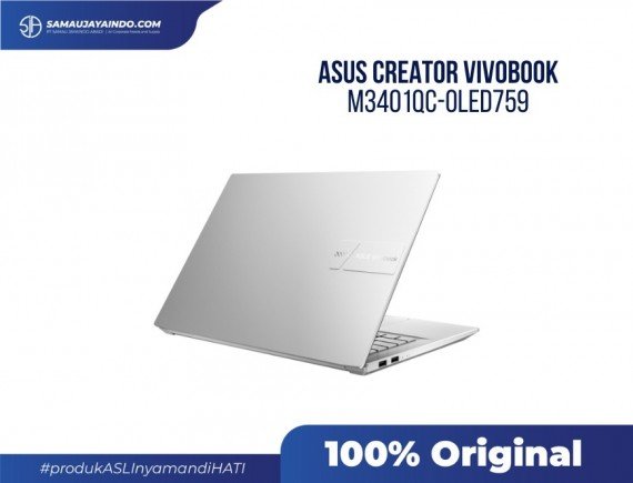 ASUS Creator VivoBook M3401QC-OLED759 - PRO SERIES AMD Ryzen R7-5800H / NVDIA GeForce RTX 3050 with 4GB DDR6 VRAM / 512G PCIE / 8GB DDR4 / COOL SILVER / 14