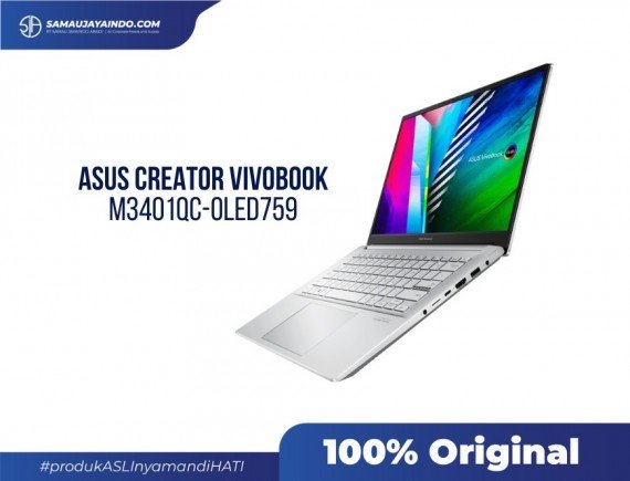ASUS Creator VivoBook M3401QC-OLED759 - PRO SERIES AMD Ryzen R7-5800H / NVDIA GeForce RTX 3050 with 4GB DDR6 VRAM / 512G PCIE / 8GB DDR4 / COOL SILVER / 14