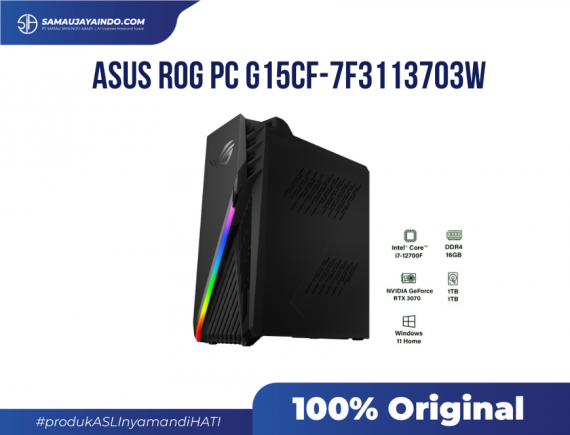Asus ROG PC G15CF-7F3113703W -  I7-12700F/B660/32GB/1TB HDD + 1TB SSD/RTX3070 8GB/WIN 11 HOM/3Y/500W BRONZE