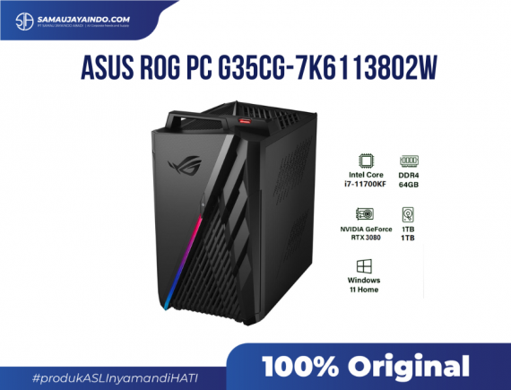 Asus ROG PC G35CG-7K6113802W - I7-11700KF/Z590/64GB/1TB HDD + 1TB SSD/RTX3080 10GB/WIN 11 HOM/3Y/750W GOLD