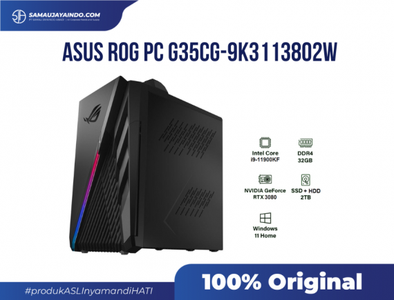 Asus ROG PC G35CG-9K3113802W - I9-11900KF/Z590/32GB/1TB HDD + 1TB SSD/RTX3080 10GB/WIN 11 HOM/3Y/700W GOLD