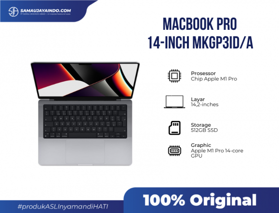 MacBook Pro 14-inch MKGP3ID/A (M1/8 CPU/14 GPU/16/512GB)-Space Grey/Silver
