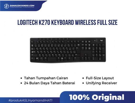 LOGITECH - K270 Keyboard Wireless Full Size 