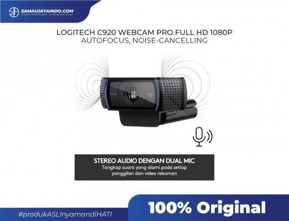LOGITECH - C920 Webcam PRO Full HD 1080P Autofocus, Noise-Cancelling