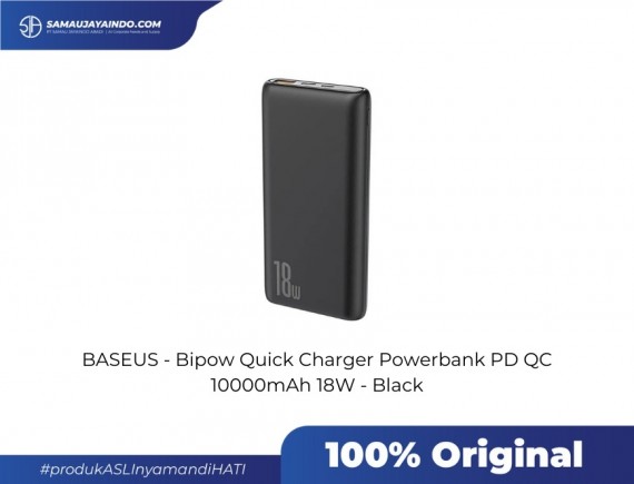 BASEUS - Bipow Quick Charger Powerbank PD QC 10000mAh 18W - Black