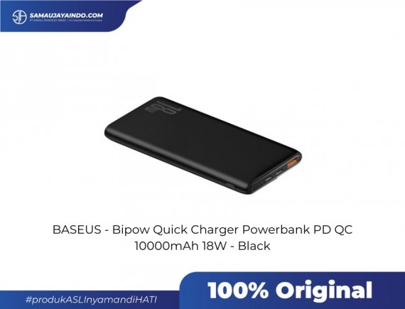 BASEUS - Bipow Quick Charger Powerbank PD QC 10000mAh 18W - Black