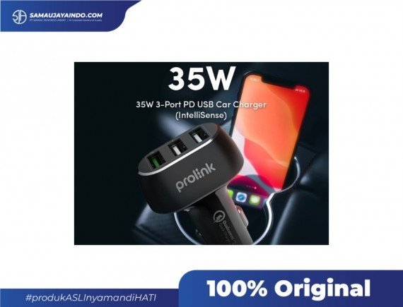 PROLINK Car Charger mobil 35W 3 Port Fast Charging QC 3.0 PCC33502