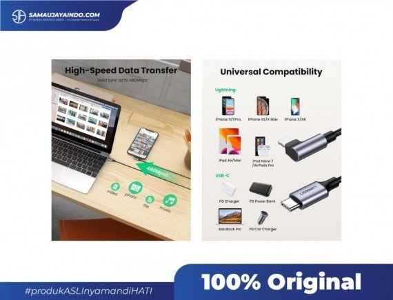 UGREEN Charger MFI Kab C To iPHone