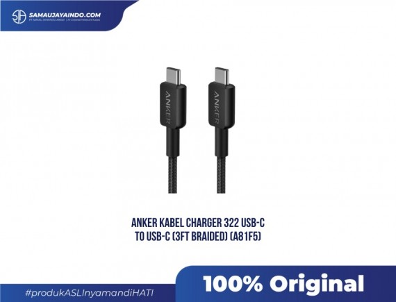 ANKER - Kabel Charger 322 USB-C to USB-C (3ft Braided) (A81F5)