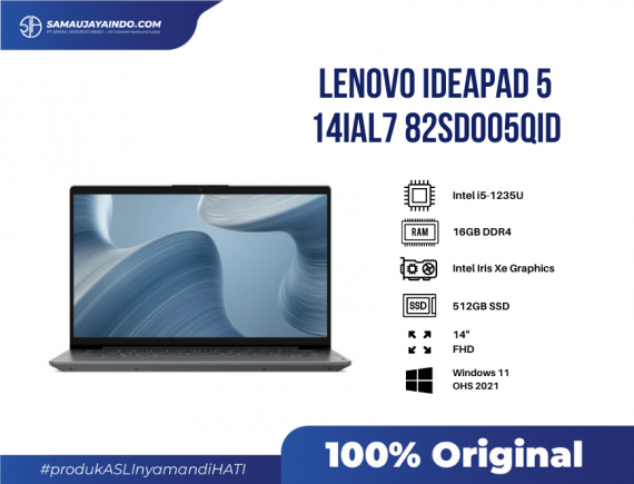 Lenovo Ideapad 5 14IAL7 82SD005QID Intel Core i5-1235U, 16GB 512GB SSD, 14
