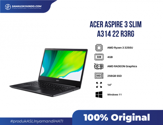 Acer Aspire 3 Slim A314 22 R3RG - Ryzen 3-3250U 4GB 256GB 