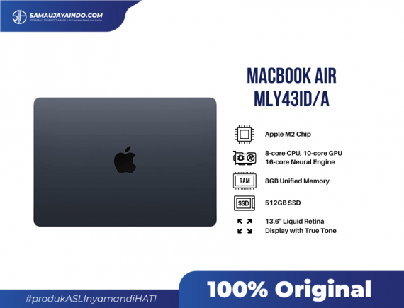 MacBook Air 13-inch MLY43ID/A (M2/8C CPU/8C GPU/512GB) - Midnight
