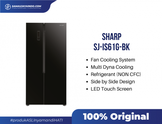 SHARP REFRIGERATOR SJ-IS61G-BK BLACK GLASS