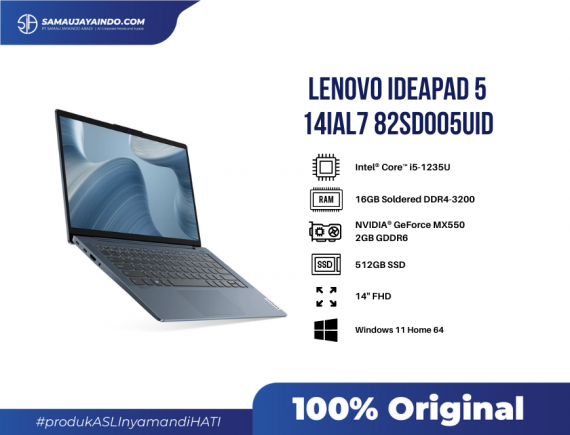 Lenovo Ideapad 5 14IAL7 82SD005UID Abbys Blue