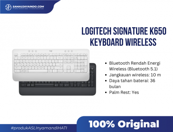 Logitech Signature K650 Keyboard Wireless Bluetooth