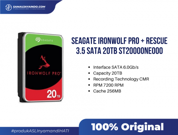 SEAGATE IRONWOLF PRO + Rescue 3.5 SATA 20TB ST20000NE000