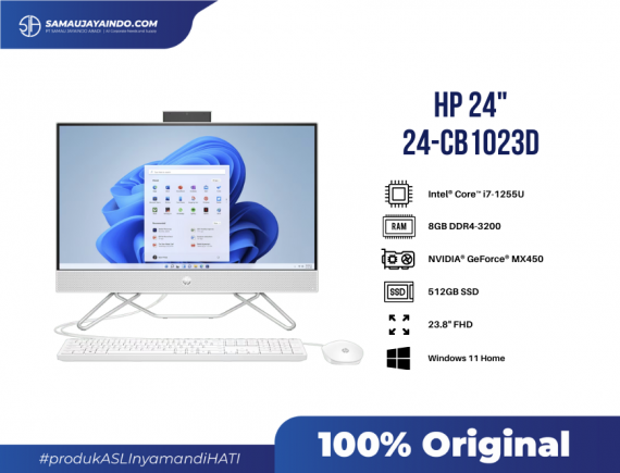 HP 24 inch All-in-One Desktop 24-CB1023D [ Intel i7-1255U 8GB RAM 512GB SSD NVIDIA]