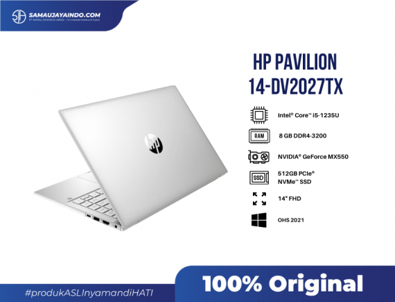 HP Pavilion 14-DV2027TX,  Intel® Core™ i5-1235U (up to 4.4 GHz with Intel® Turbo Boost Technology, 12 MB L3 cache, 10 cores, 12 threads), 14