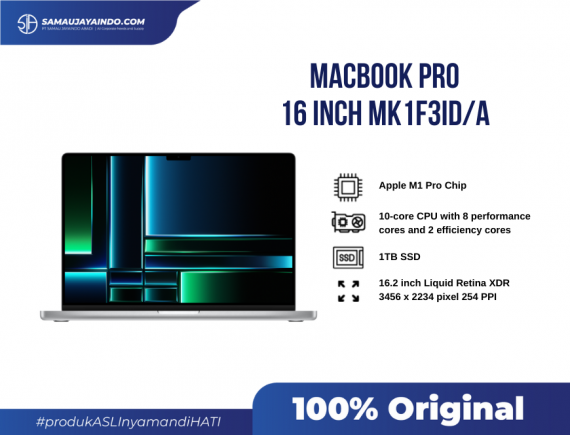 MacBook Pro 16-inch MK1F3ID/A (M1P/10C CPU/16C GPU/16GB/1TB) - Silver