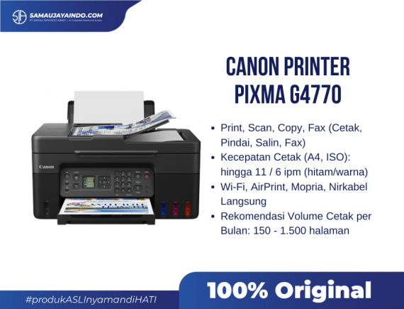 Canon Printer PIXMA G4770 InkTank Printer