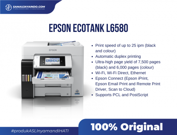 Epson EcoTank L6580 A4 Colour Wi-Fi Duplex All-in-One Ink Tank Printer