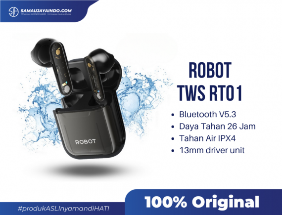 Robot TWS Wireless Earphone Airbuds RT01 Semi In-Ear ENC TWS Bluetooth