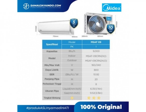 Midea AC Split 1 PK MSAF - 09CRN2